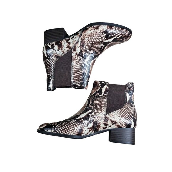 Alex Marie Shoes - Alex Marie Ankle Boots Women's Size 6 M Brown Python Print Leather Fabric 650